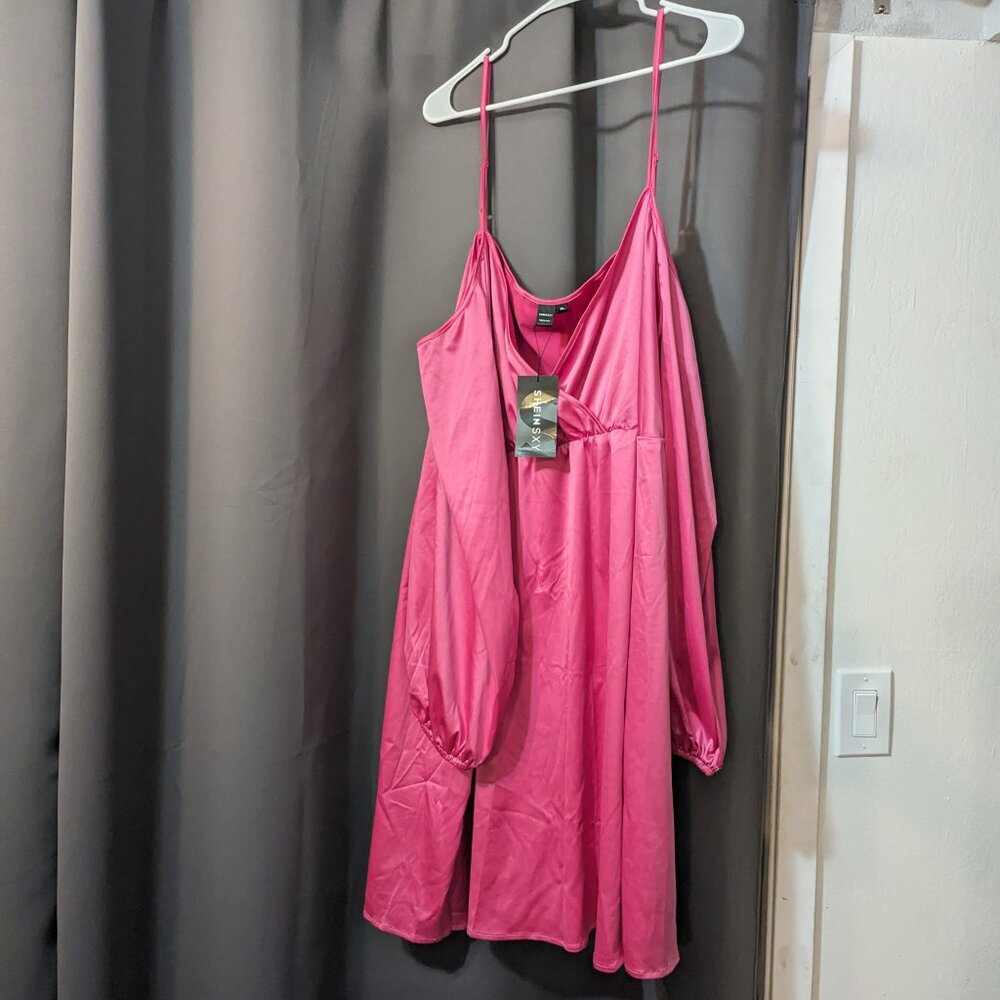 SHEIN SXY Plus Cold Shoulder Lantern Sleeve Dress - Picture 3 of 9